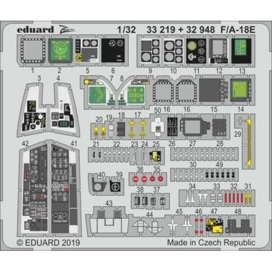 F/A-18E interior for Revell, 1/32 - Eduard Accessories 32948 F/A-18E interior for Revell, 1/32 - Eduard Accessories 32948