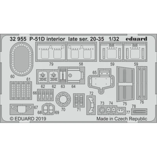 P-51D interior late ser. 20-35 f. Tamiya - Eduard Accessories 32955