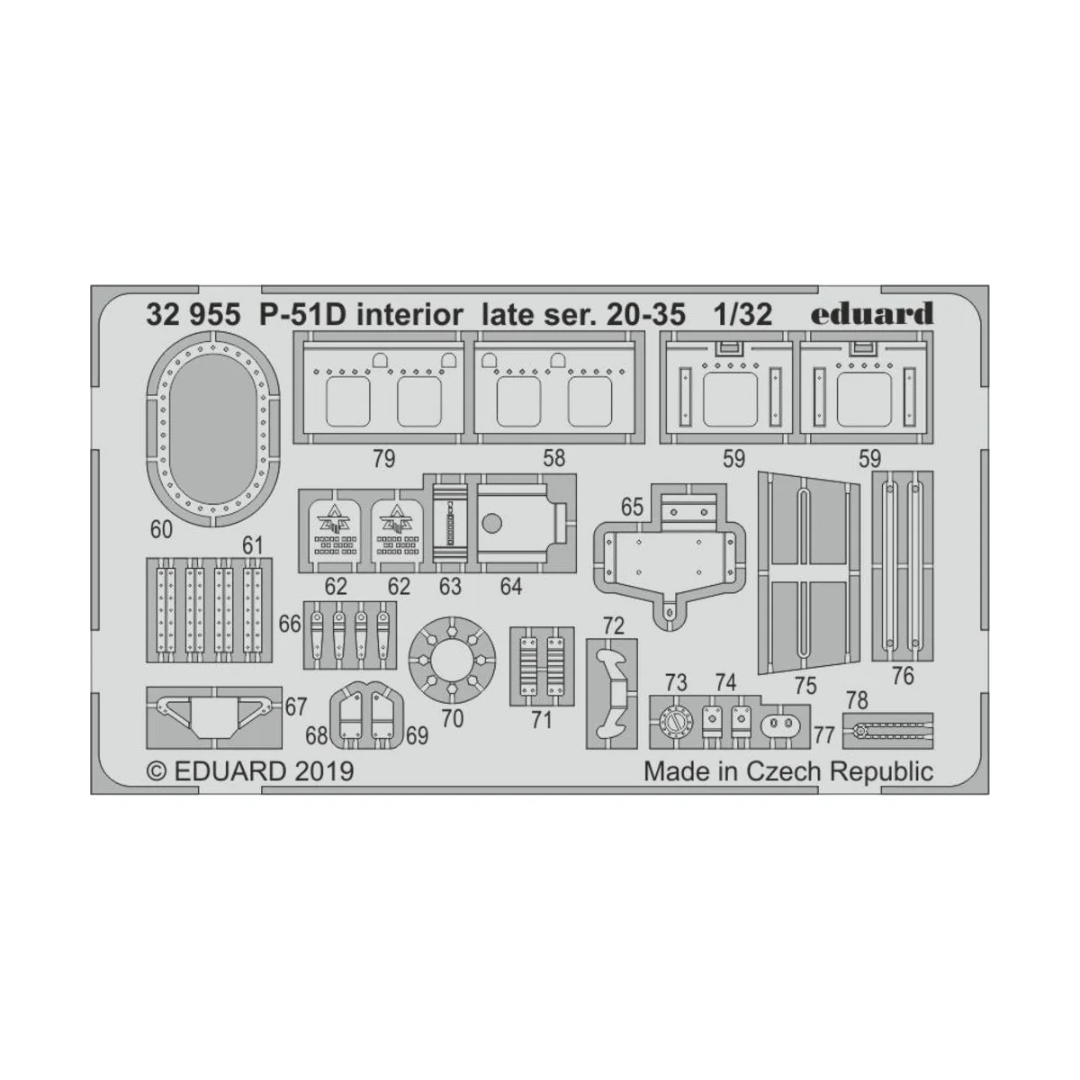 P-51D interior late ser. 20-35 f. Tamiya - Eduard Accessories 32955