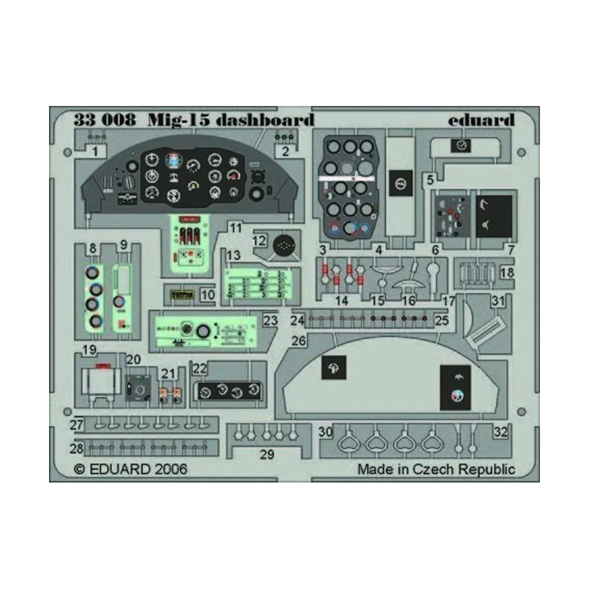 Mig-15 dashboard, 1/32 - Eduard Accessories 33008