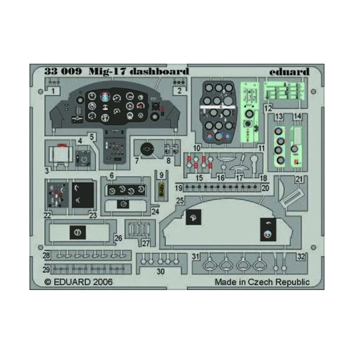 Mig-17 dashboard Für Trumpeter Bausatz - Eduard Accessories 33009
