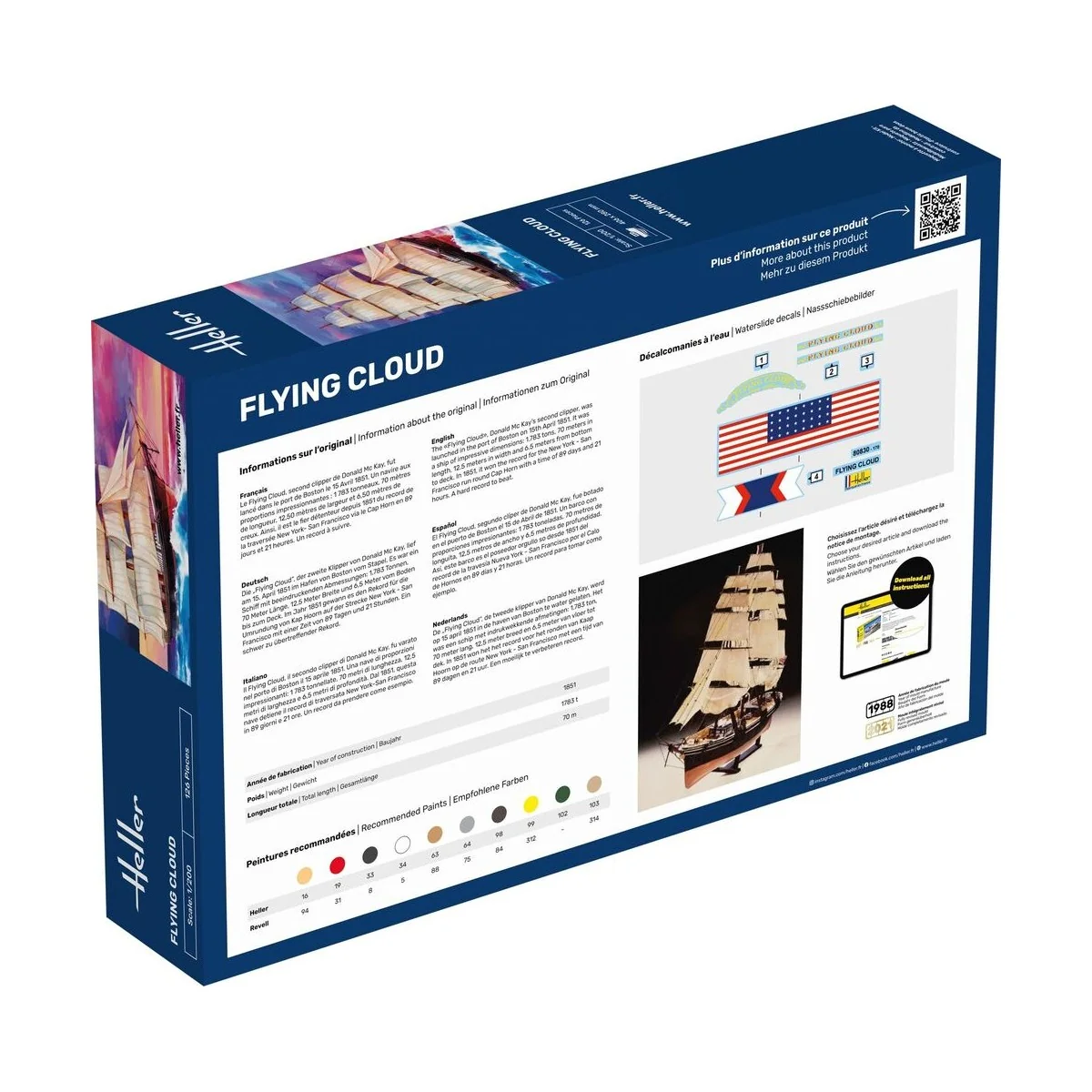 STARTER KIT Flying Cloud, 1/200 - Heller 56830 STARTER KIT Flying Cloud, 1/200 - Heller 56830
