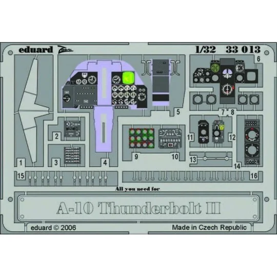 A-10 Thunderbolt II dashboard für Trumpeter-Bausatz, 1/32 - Eduard ...