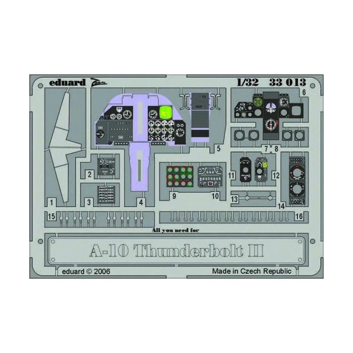 A-10 Thunderbolt II dashboard für Trumpeter-Bausatz - Eduard Access...