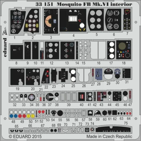 Mosquito Mk.VI interior for Tamiya - Eduard Accessories 33151