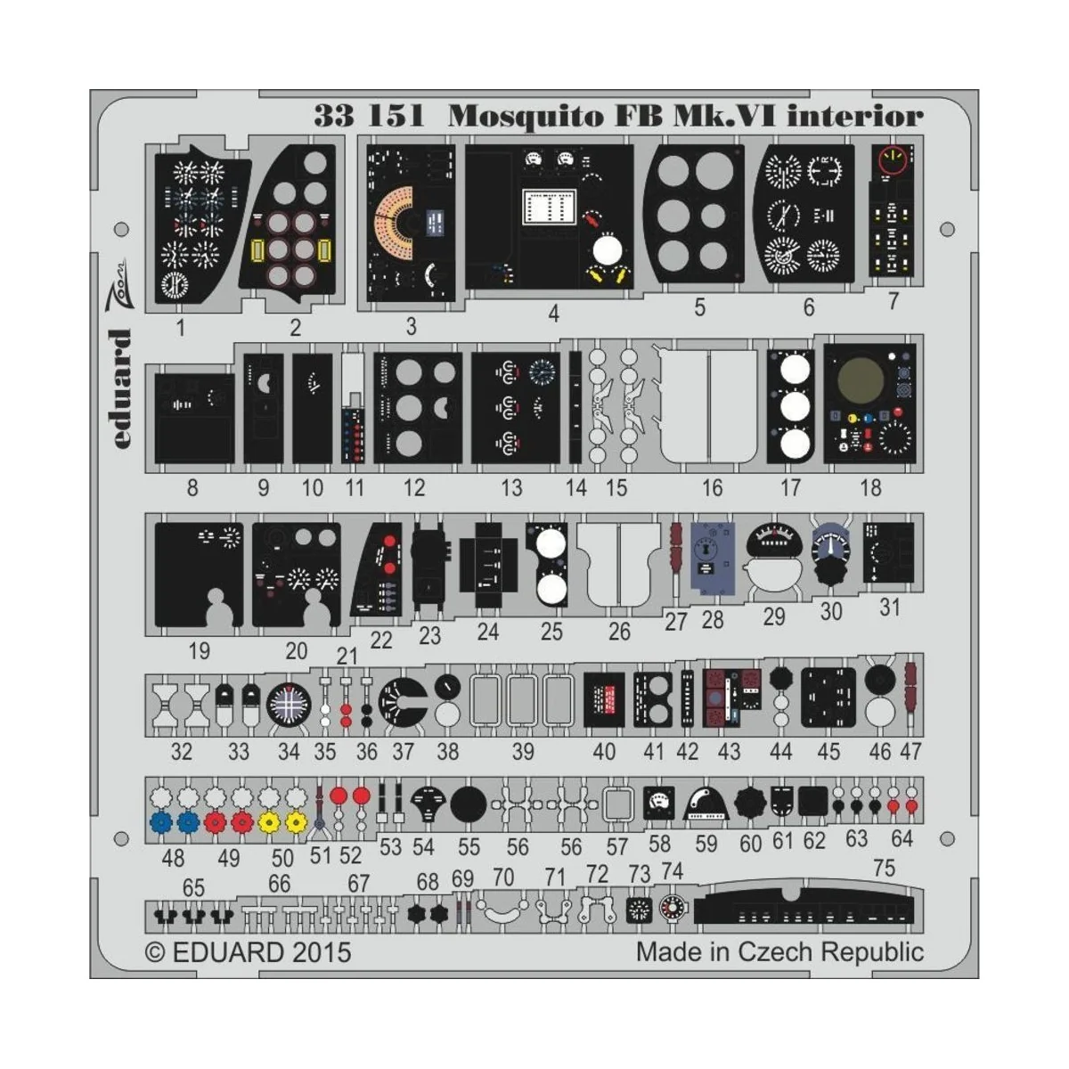 Mosquito Mk.VI interior for Tamiya, 1/32 - Eduard Accessories 33151