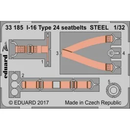 I-16 Type 24 seatbets STEEL for ICM, 1/32 - Eduard Accessories 33185