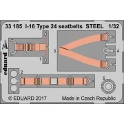 I-16 Type 24 seatbets STEEL for ICM - Eduard Accessories 33185