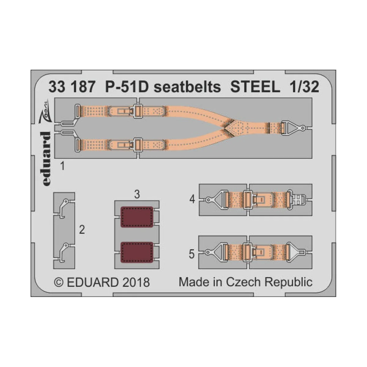 P-51D seatbelts STEEL for Revell - Eduard Accessories 33187