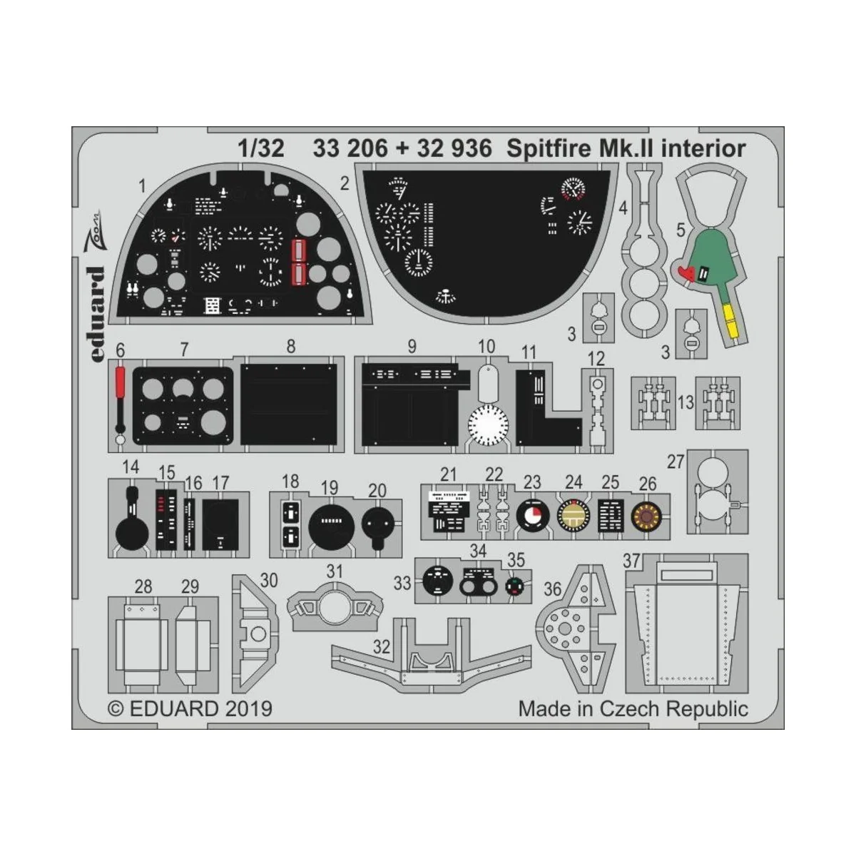 Spitfire Mk.II interior for Revell - Eduard Accessories 33206