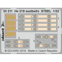 He 219 seatbelts STEEL for Revell - Eduard Accessories 33211