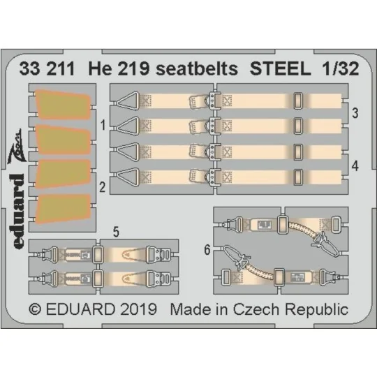 He 219 seatbelts STEEL for Revell - Eduard Accessories 33211