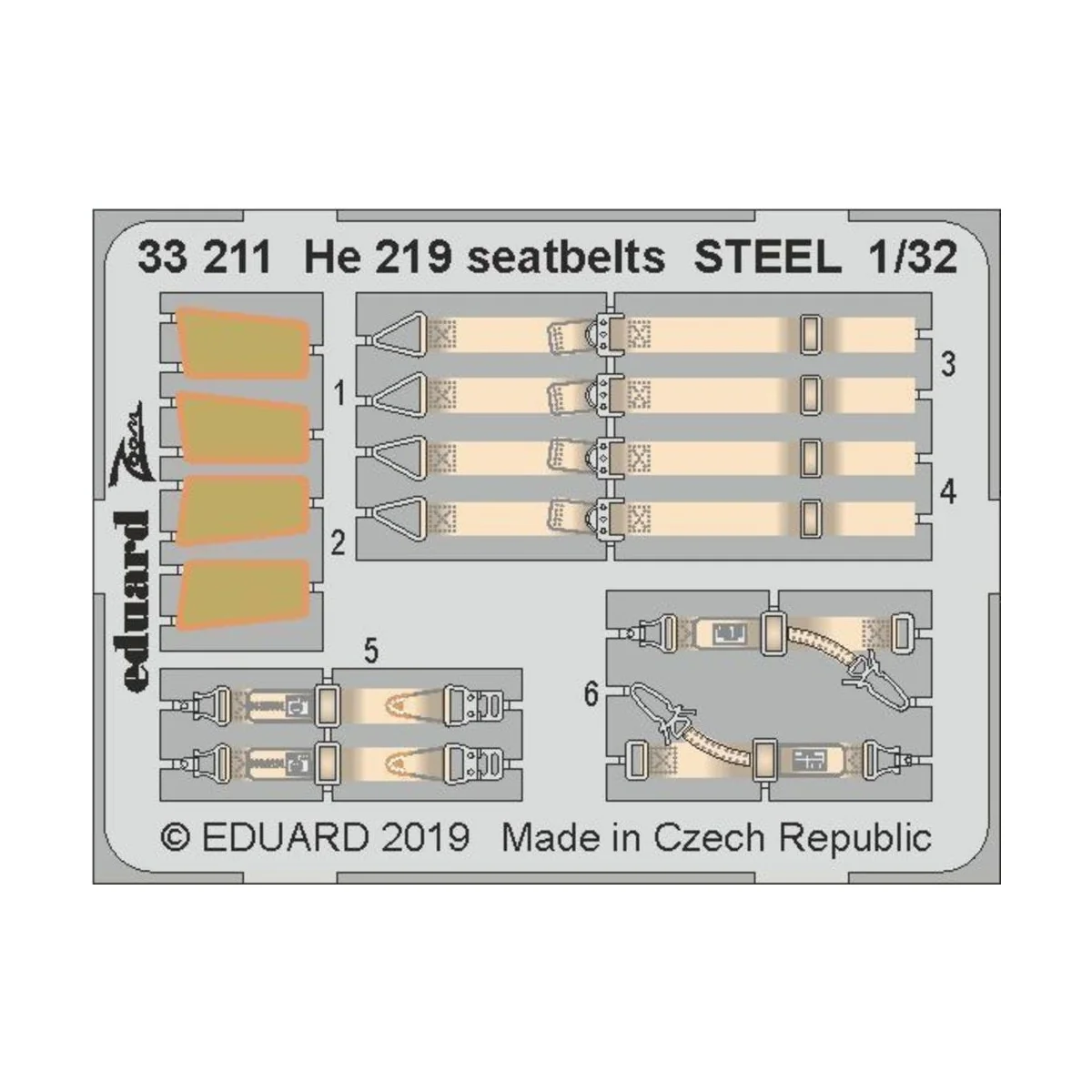 He 219 seatbelts STEEL for Revell - Eduard Accessories 33211