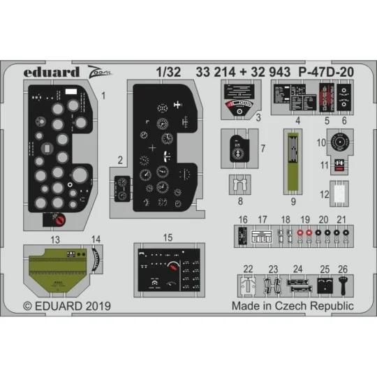 P-47D-20 for Trumpeter, 1/32 - Eduard Accessories 33214