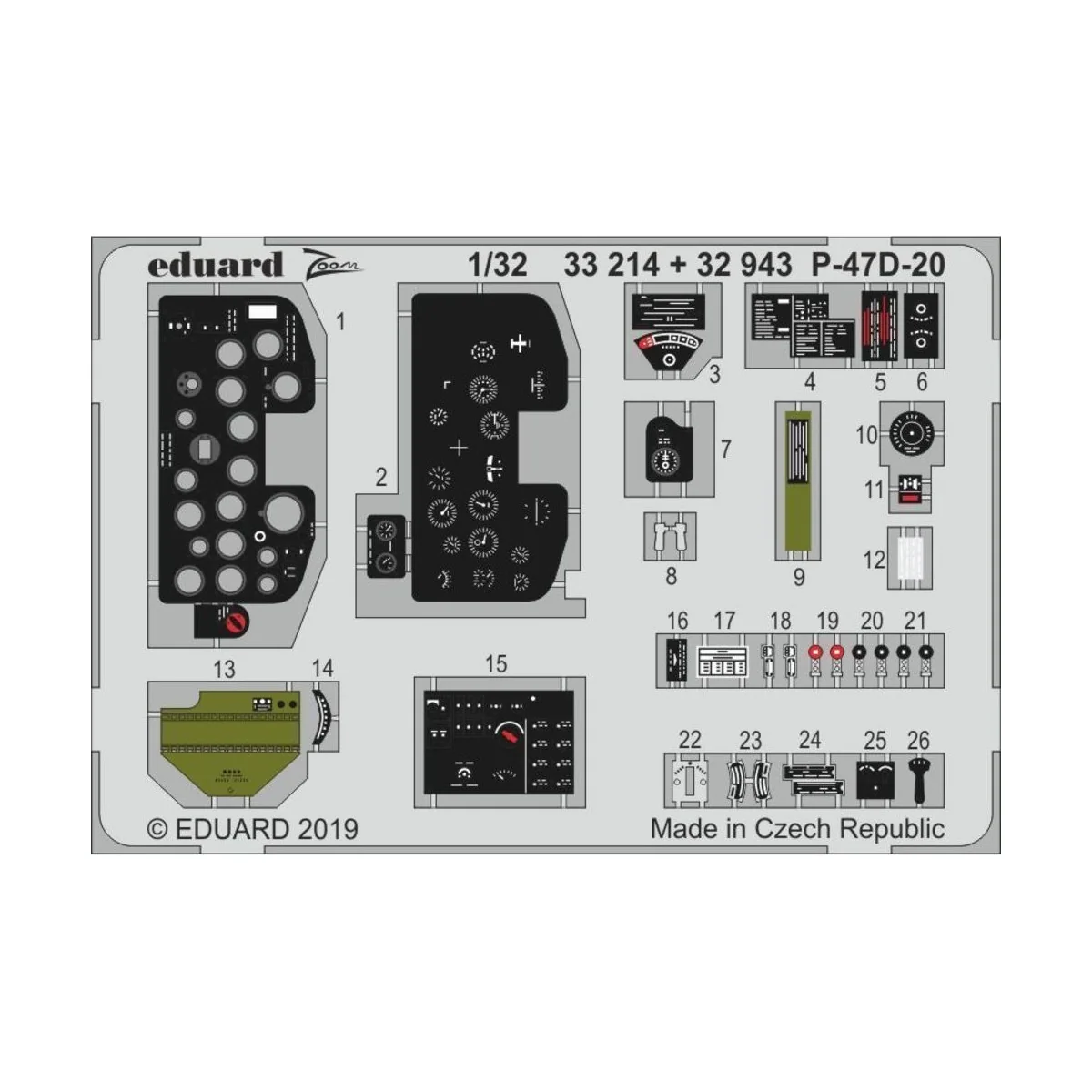 P-47D-20 for Trumpeter, 1/32 - Eduard Accessories 33214