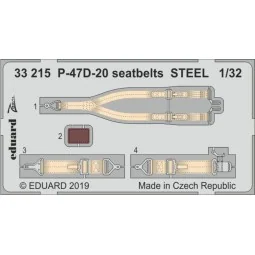 P-47D-20 seatbelts STEEL for Trumpeter - Eduard Accessories 33215