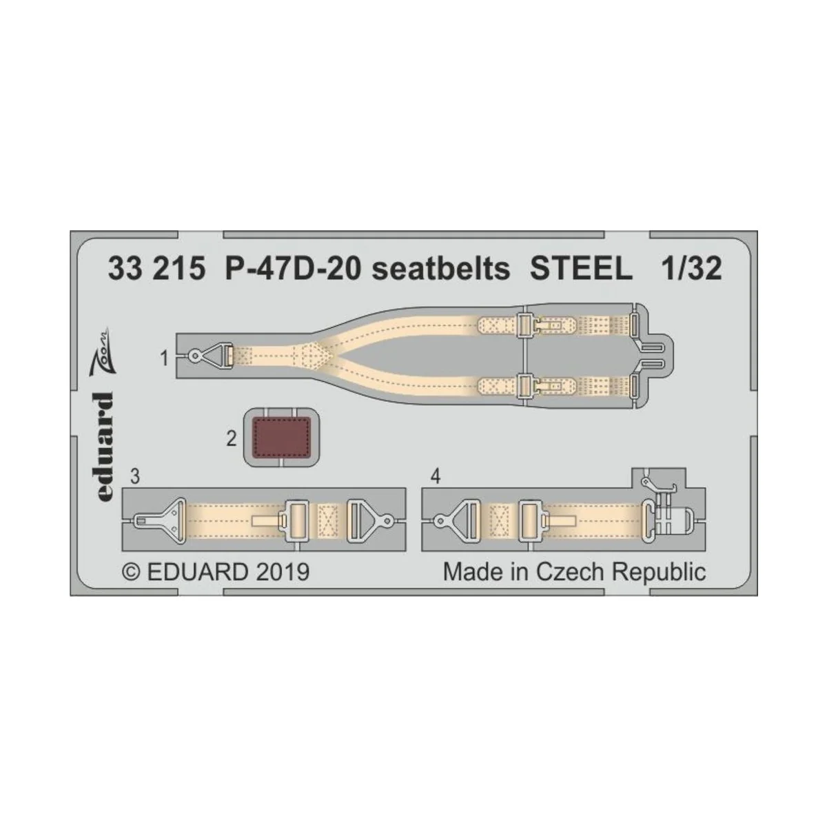 P-47D-20 seatbelts STEEL for Trumpeter - Eduard Accessories 33215