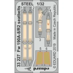 Fw 190A-8/R2 seatbelts STEEL for Revell, 1/32 - Eduard Accessories ...