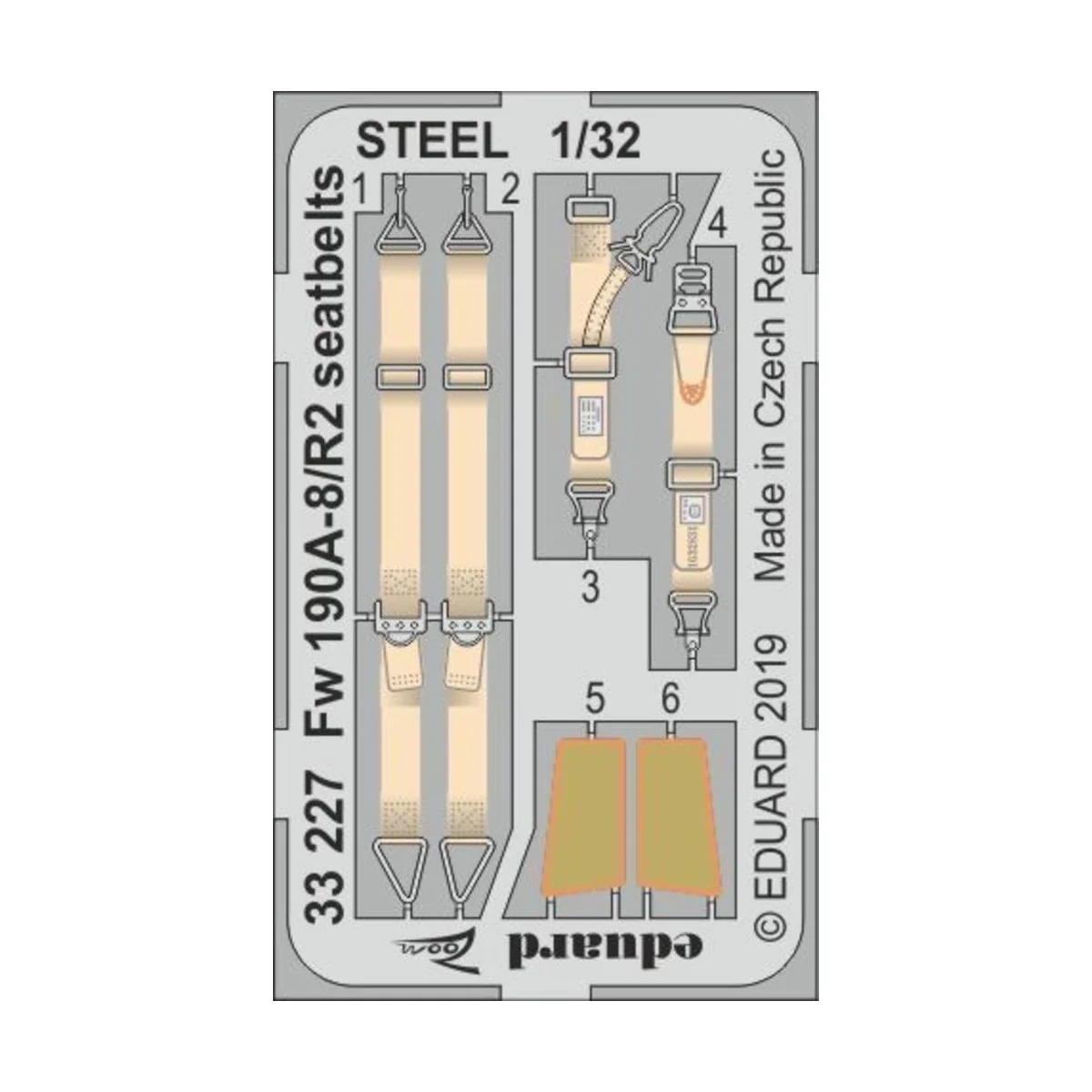 Fw 190A-8/R2 seatbelts STEEL for Revell, 1/32 - Eduard Accessories ...