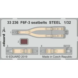 F6F-3 seatbelts STEEL for Trumpeter - Eduard Accessories 33236