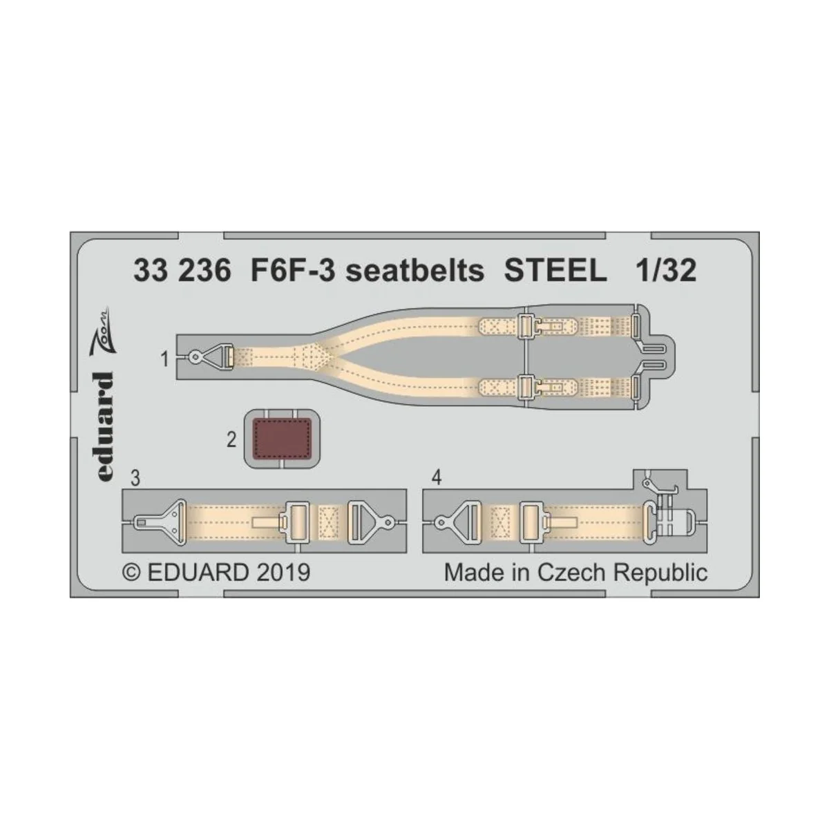 F6F-3 seatbelts STEEL for Trumpeter - Eduard Accessories 33236