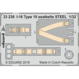 I-16 Type 10 seatbelts STEEL for ICM, 1/32 - Eduard Accessories 33239