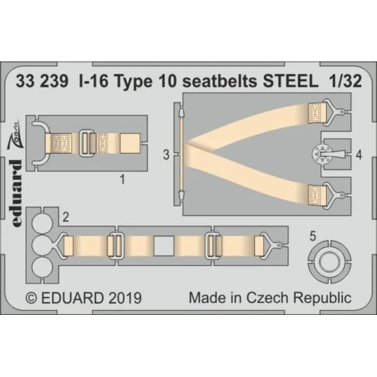 I-16 Type 10 seatbelts STEEL for ICM, 1/32 - Eduard Accessories 33239