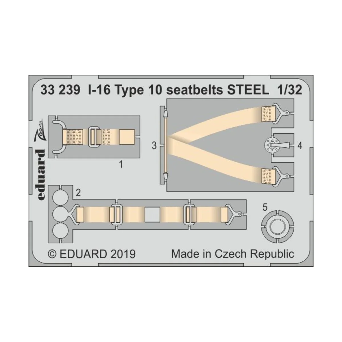I-16 Type 10 seatbelts STEEL for ICM, 1/32 - Eduard Accessories 33239