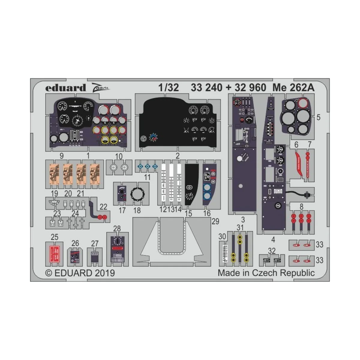 Me 262A for Revell, 1/32 - Eduard Accessories 33240