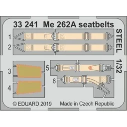 Me 262A seatbelts STEEL f. Revell - Eduard Accessories 33241