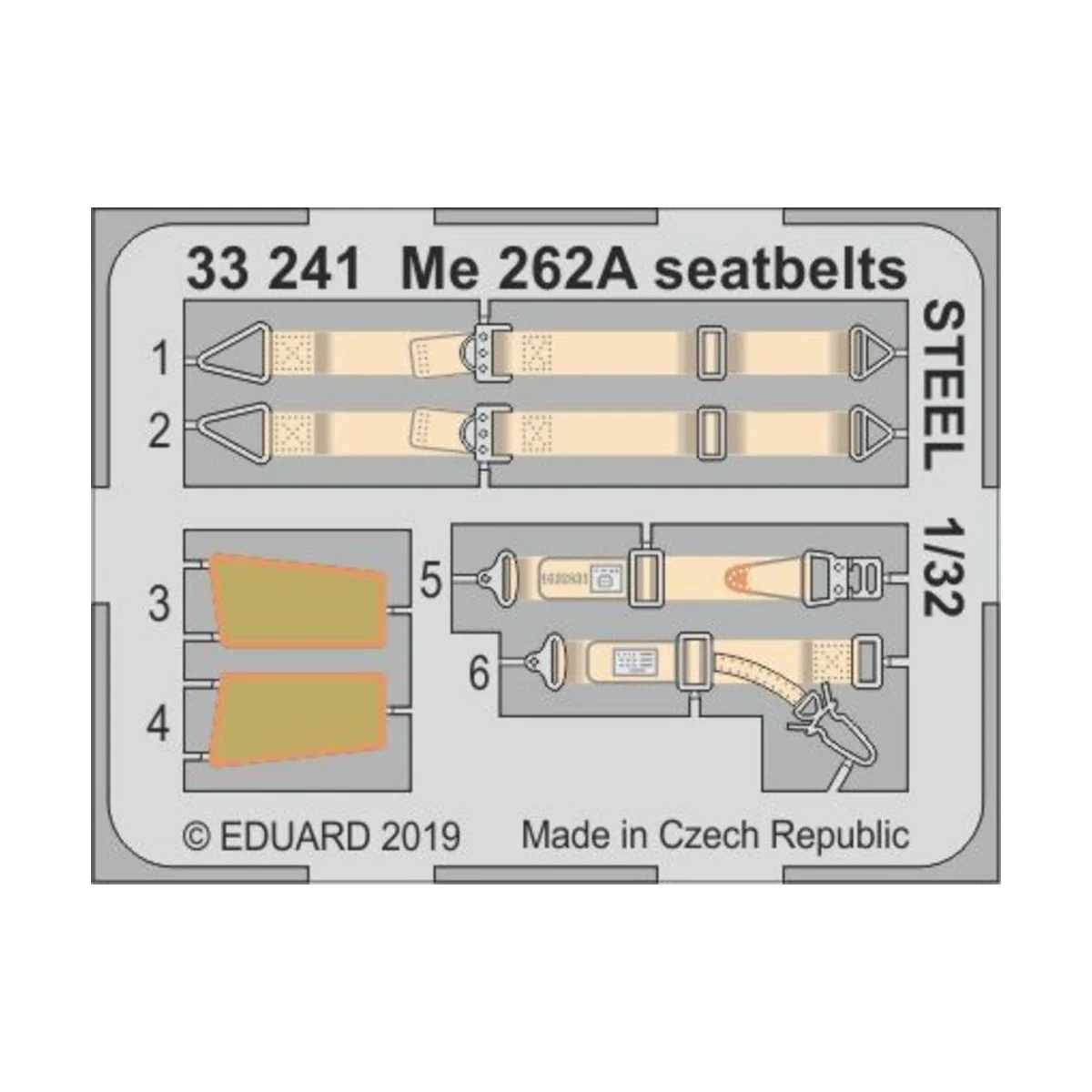 Me 262A seatbelts STEEL f. Revell, 1/32 - Eduard Accessories 33241