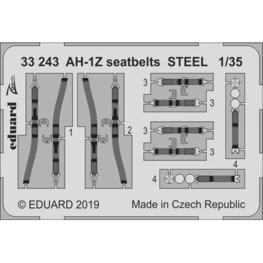 AH-1Z seatbelts STEEL for Academy, 1/32 - Eduard Accessories 33243