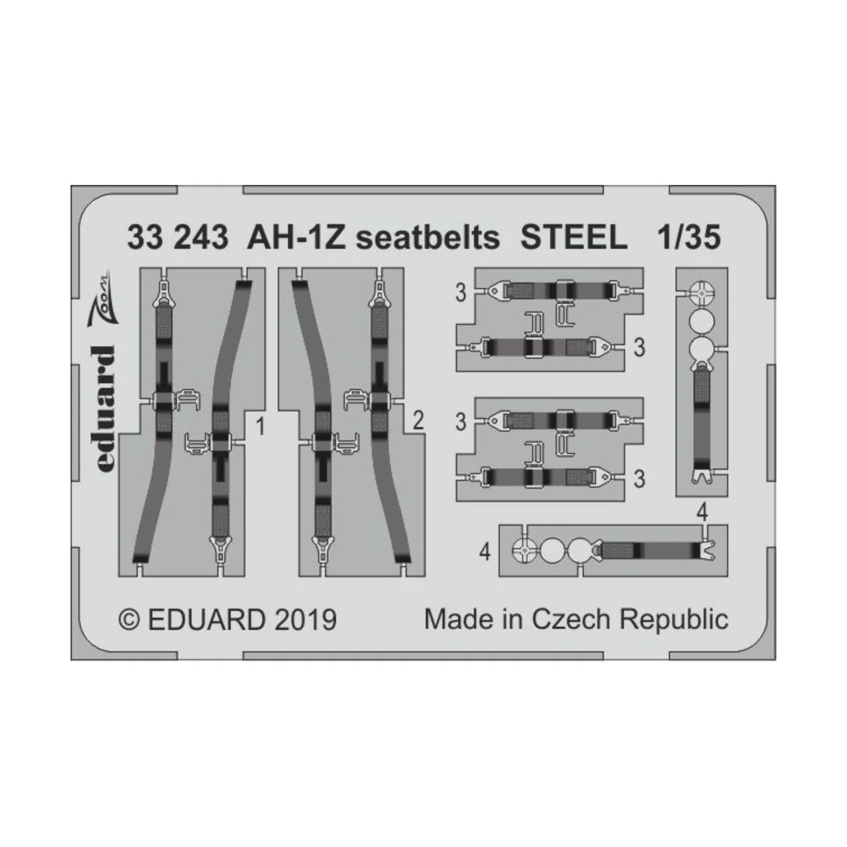 AH-1Z seatbelts STEEL for Academy, 1/32 - Eduard Accessories 33243