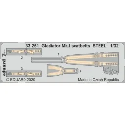 Gladiator Mk.I seatbelts STEEL for ICM - Eduard Accessories 33251