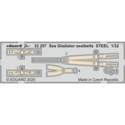 Sea Gladiator seatbelts STEEL for ICM, 1/32 - Eduard Accessories 33257