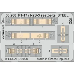 PT-17 / N2S-3 seatbelts STEEL for ICM, 1/32 - Eduard Accessories 33266