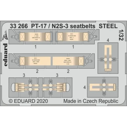 PT-17 / N2S-3 seatbelts STEEL for ICM - Eduard Accessories 33266