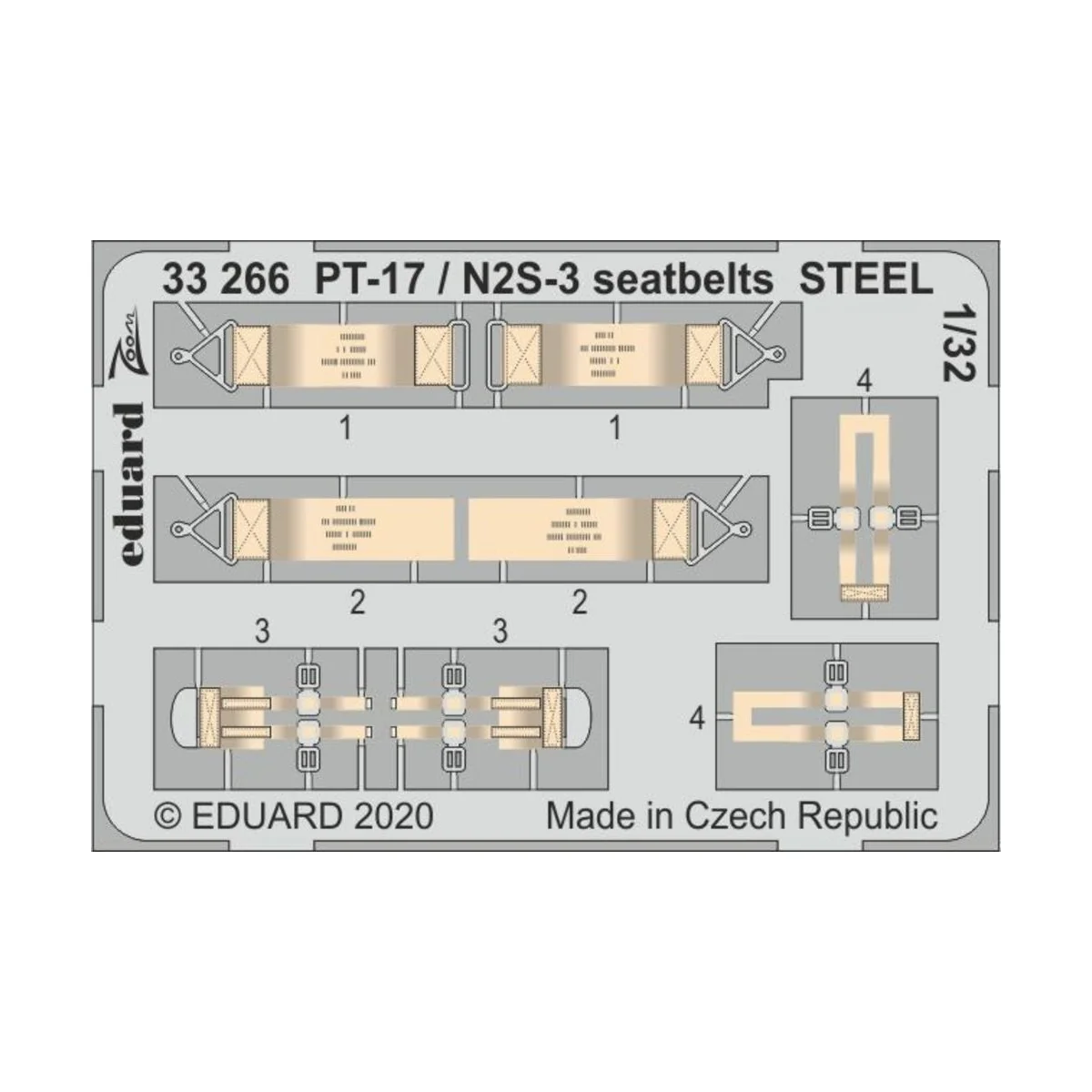PT-17 / N2S-3 seatbelts STEEL for ICM - Eduard Accessories 33266