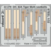 DH. 82A Tiger Moth seatbelts STEEL 1/32 for ICM, 1/32 - Eduard Acce...