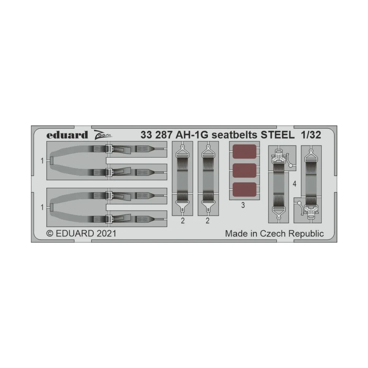 AH-1G seatbelts STEEL 1/32 for ICM - Eduard Accessories 33287