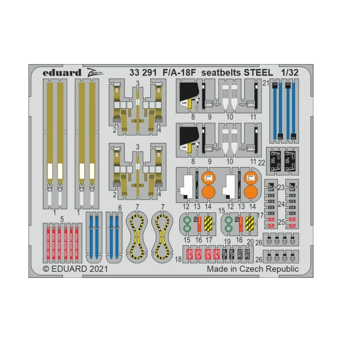 F/A-18F seatbelts STEEL, for REVELL - Eduard Accessories 33291