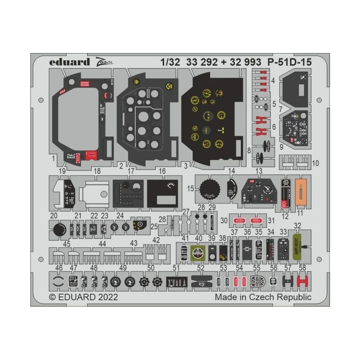 P-51D-15 for REVELL, 1/32 - Eduard Accessories 33292