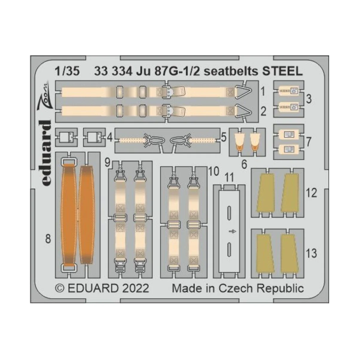 Ju 87G-1/2 seatbelts STEEL for BORDER MODEL - Eduard Accessories 33334