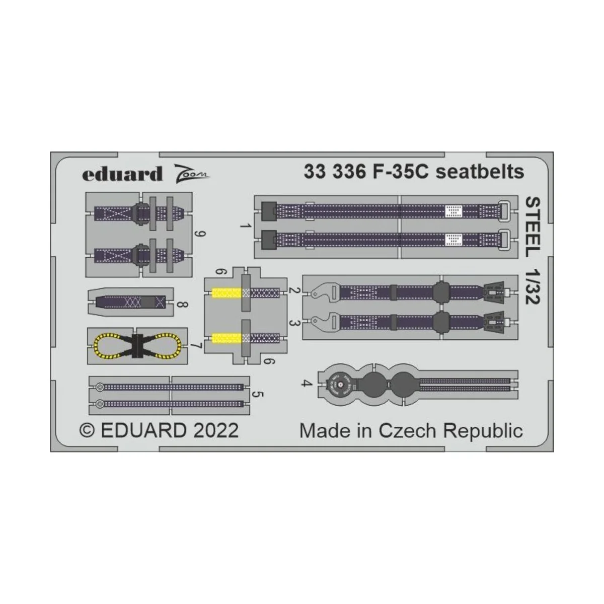 F-35C seatbelts STEEL for TRUMPETER - Eduard Accessories 33336