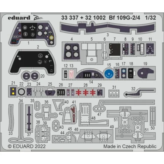 Bf 109G-2/4 for REVELL, 1/32 - Eduard Accessories 33337 Bf 109G-2/4 for REVELL, 1/32 - Eduard Accessories 33337