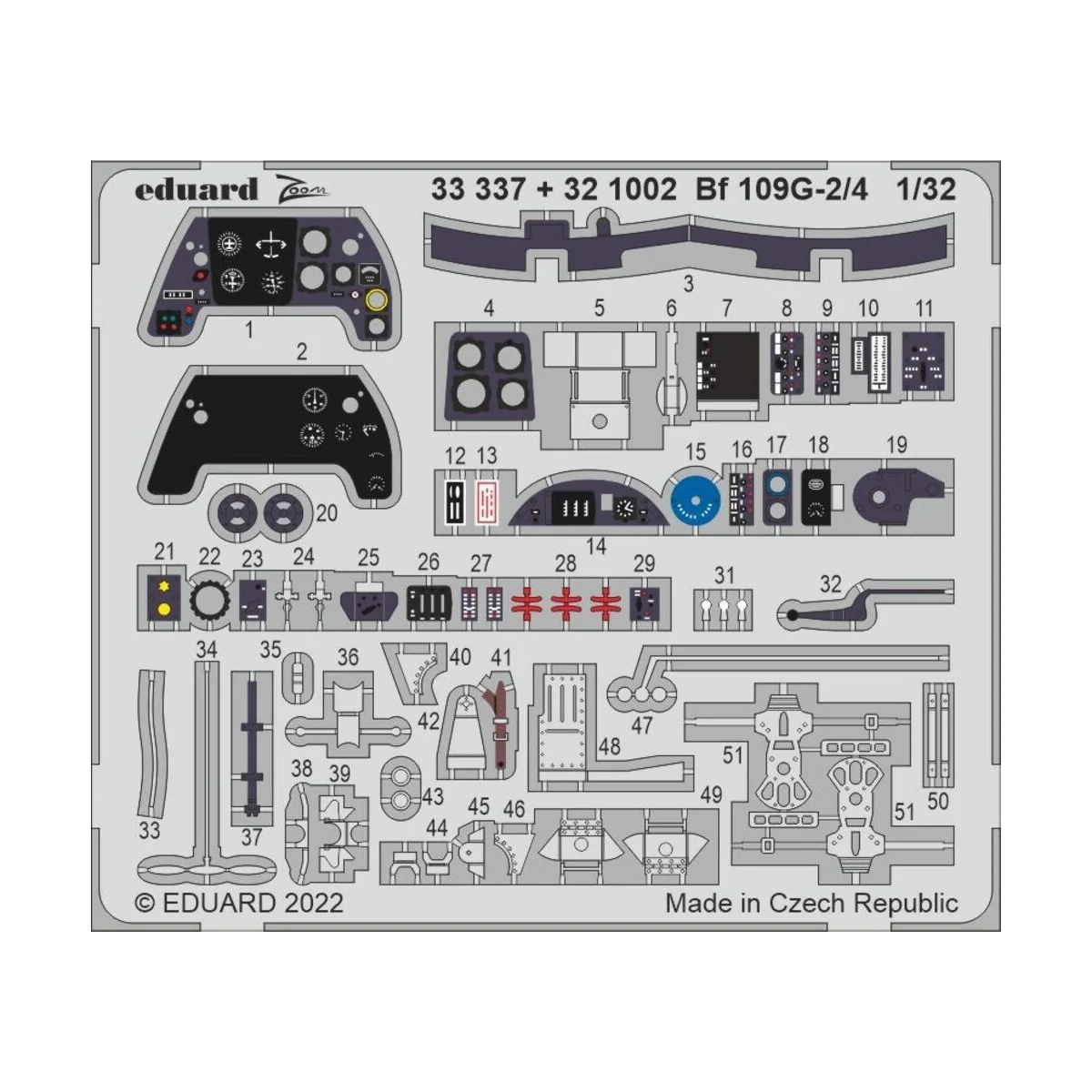 Bf 109G-2/4 for REVELL, 1/32 - Eduard Accessories 33337 Bf 109G-2/4 for REVELL, 1/32 - Eduard Accessories 33337