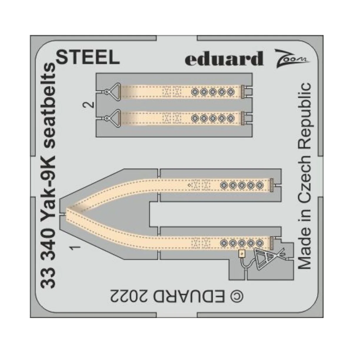 Yak-9K seatbelts STEEL for ICM, 1/32 - Eduard Accessories 33340