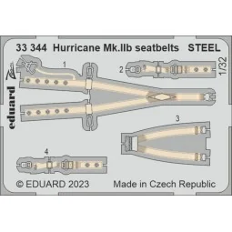 Hurricane Mk.IIb seatbelts STEEL 1/32 REVELL, 1/32 - Eduard Accesso...