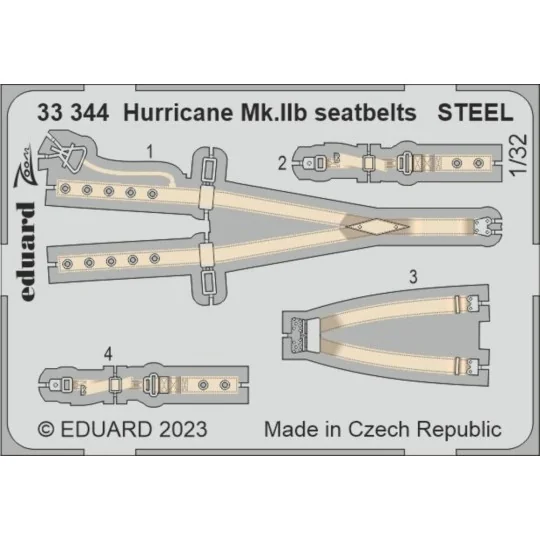 Hurricane Mk.IIb seatbelts STEEL 1/32 REVELL, 1/32 - Eduard Accesso...
