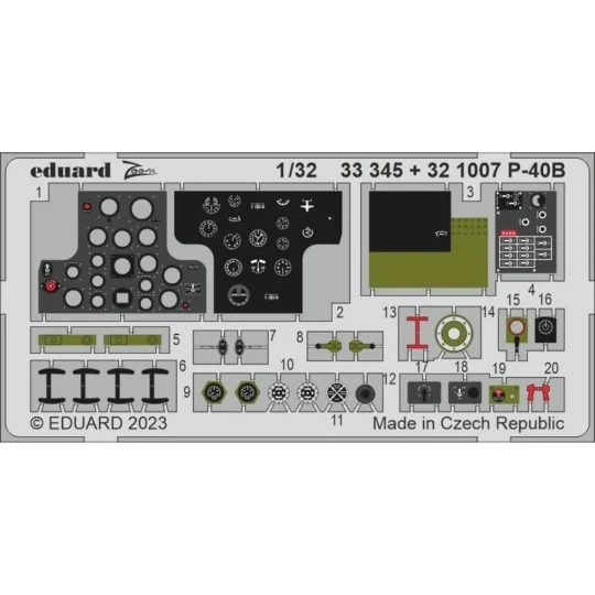 P-40B 1/32 GREAT WALL HOBBY - Eduard Accessories 33345